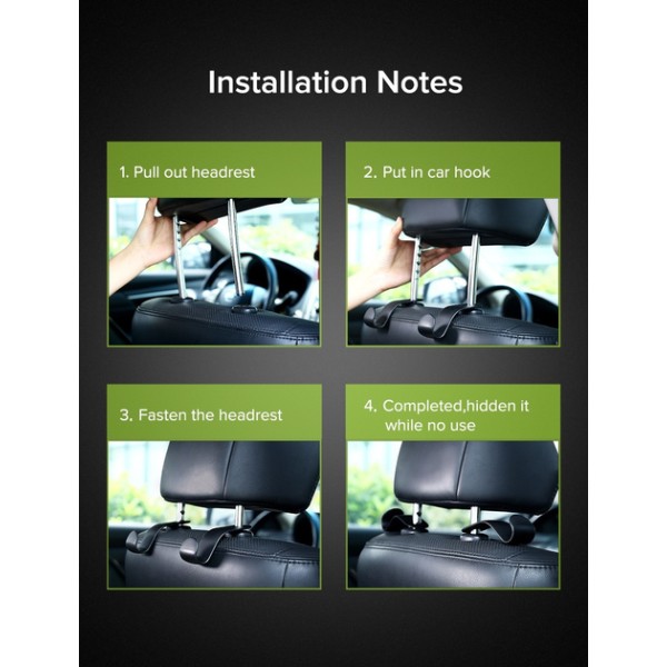Фото - Крючок-держатель автомобильный UGREEN LP104 2 шт. (XK-PH5)