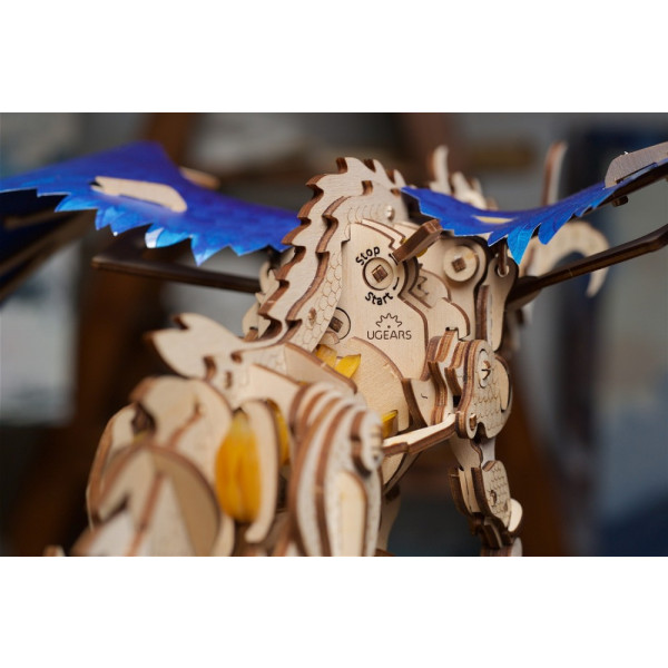 Фото - 3D пазли Ugears Дракон Ураган (70151)