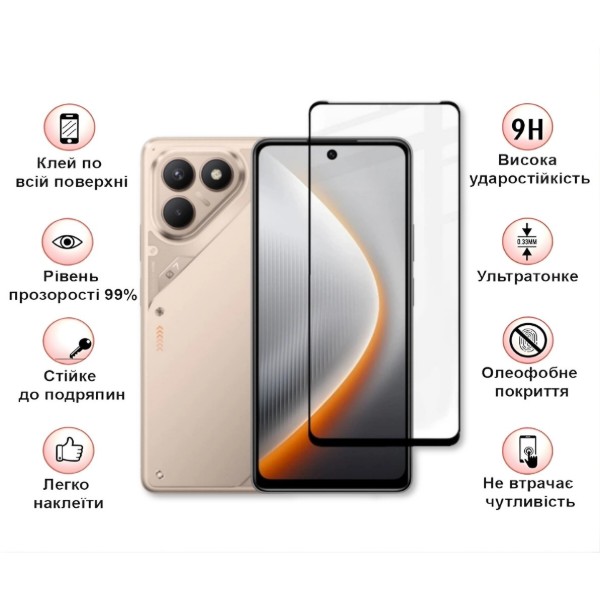 Фото - Захисне скло для смартфону BeCover for Tecno POVA 7 Neo (LJ6) Black (714920)