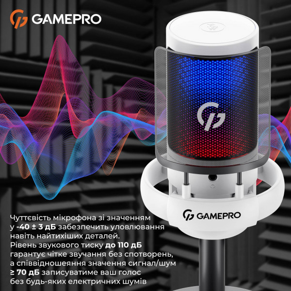 Фото - Микрофон для компьютера проводной GamePro UGM105W White