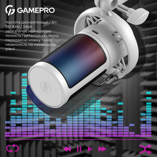 Фото - Микрофон для компьютера проводной GamePro UGM105W White
