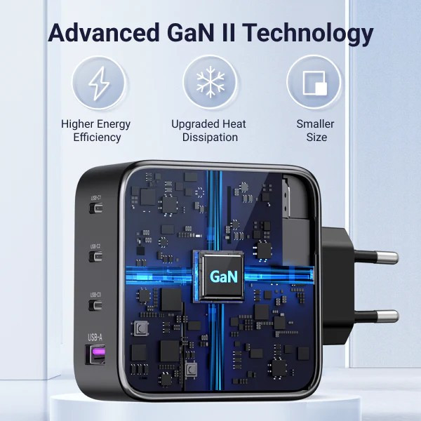 Фото - Мережевий зарядний пристрій UGREEN CD226 3xUSB 100W (3xType-C+USB QC4+) Tech Fast GAN Charger (40747)