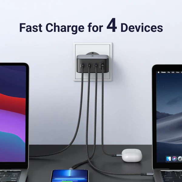 Фото - Мережевий зарядний пристрій UGREEN CD226 3xUSB 100W (3xType-C+USB QC4+) Tech Fast GAN Charger (40747)