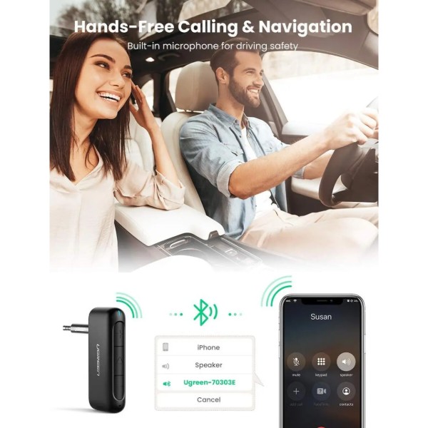 Фото - Адаптер мережі Bluetooth USB UGREEN CM276 Bluetooth 5.0 Receiver Audio Adapter (70303)