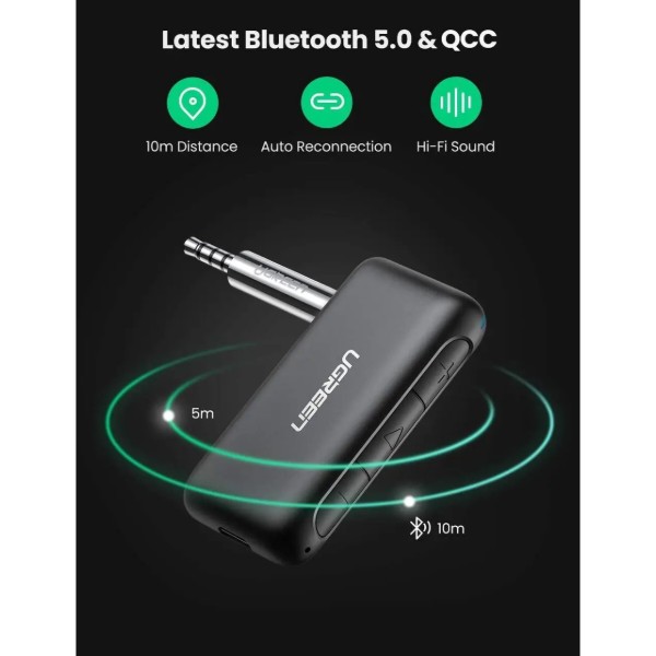 Фото - Адаптер мережі Bluetooth USB UGREEN CM276 Bluetooth 5.0 Receiver Audio Adapter (70303)