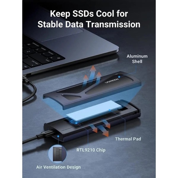 Фото - Зовнішня кишеня UGREEN CM578 M.2NVME Hard Drive Enclosure Black (15512)