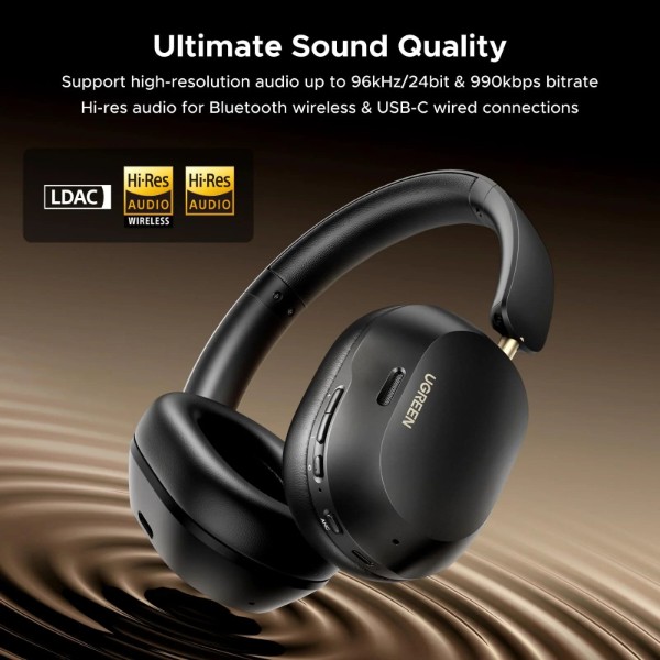 Фото - Наушники полноразмерные беспроводные UGREEN HP203 HiTune Max 5C Hybrid Active Noise-Cancelling Headphones White (35758)