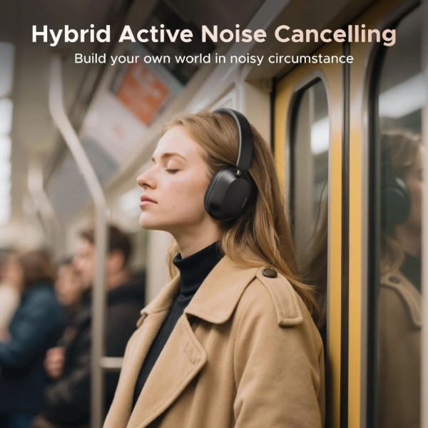 Фото - Наушники полноразмерные беспроводные UGREEN HP203 HiTune Max 5C Hybrid Active Noise-Cancelling Headphones White (35758)