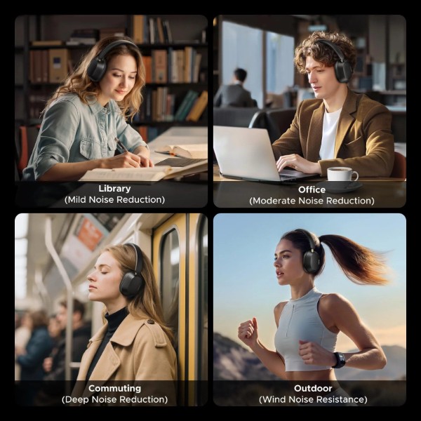Фото - Наушники полноразмерные беспроводные UGREEN HP203 HiTune Max 5C Hybrid Active Noise-Cancelling Headphones White (35758)