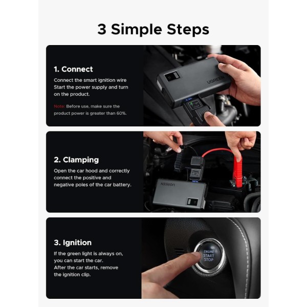 Фото - Пускозарядний пристрій UGREEN Jump Starter ES702 12000mAh (35977)