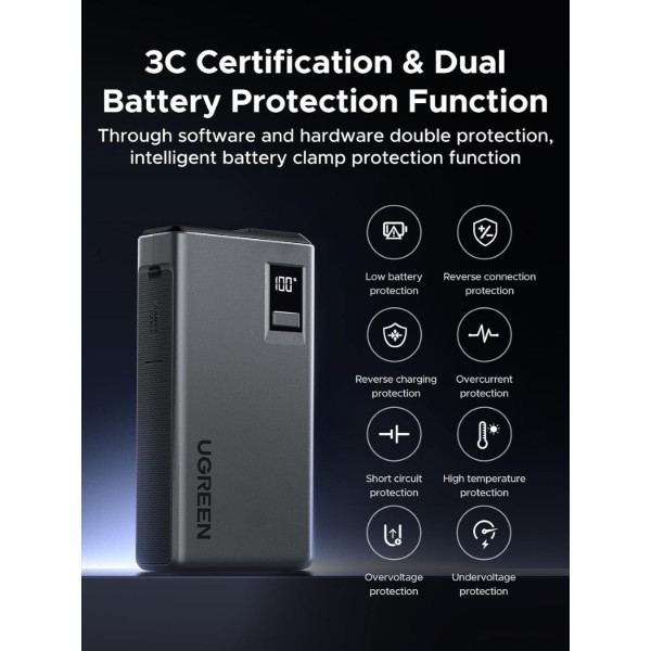 Фото - Пускозарядний пристрій UGREEN Jump Starter ES702 12000mAh (35977)