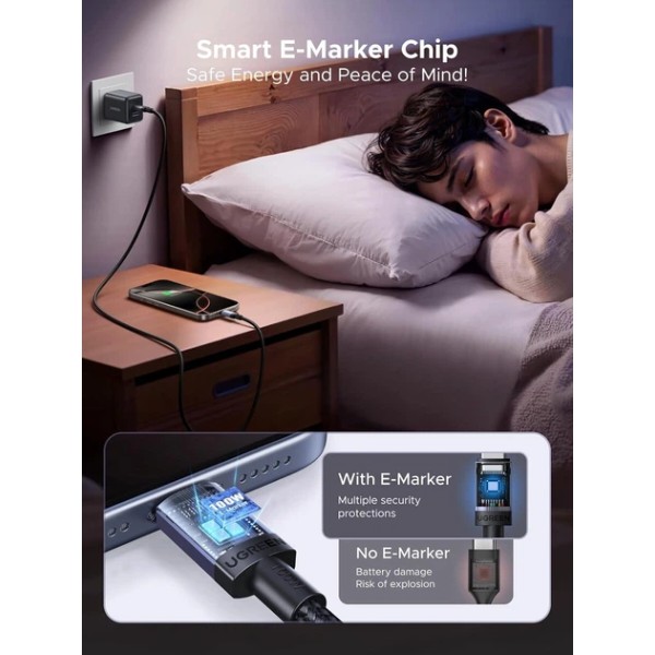 Фото - Кабель UGREEN L528 USB-C to USB-C PD 3.0 100W 1 м Space Gray (65832)