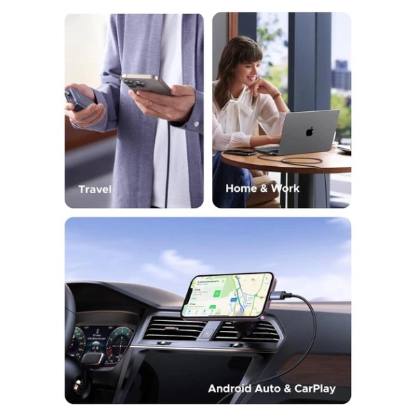 Фото - Кабель UGREEN L528 USB-C to USB-C PD 3.0 100W 1 м Space Gray (65832)