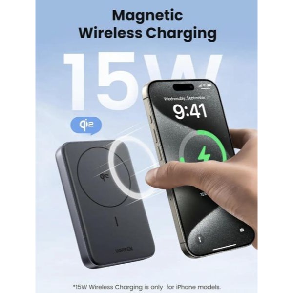 Фото - Батарея мобільна UGREEN Magnetic Wireless 10000mAh 30W QI2 (PB761) Black (45763)
