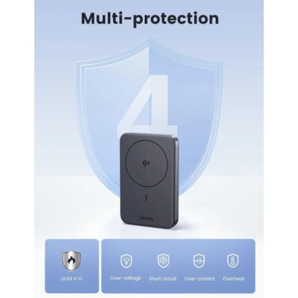 Фото - Батарея мобільна UGREEN Magnetic Wireless 10000mAh 30W QI2 (PB761) Black (45763)