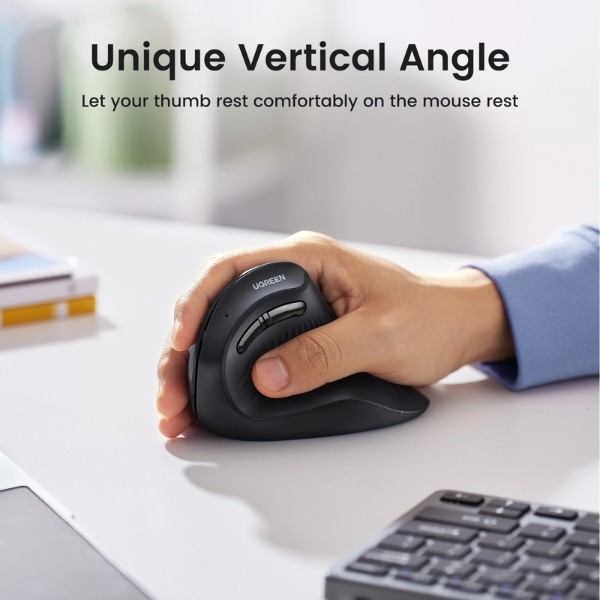 Фото - Миша бездротова UGREEN MU008 Multi-mode Vertical Mouse White (62756)