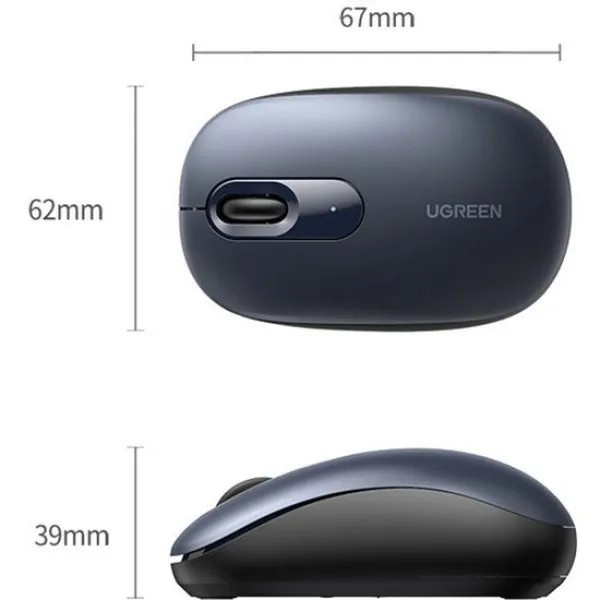 Фото - Миша бездротова UGREEN MU105 2.4 GHz Portable Wireless Mouse Deep Blue (90550)