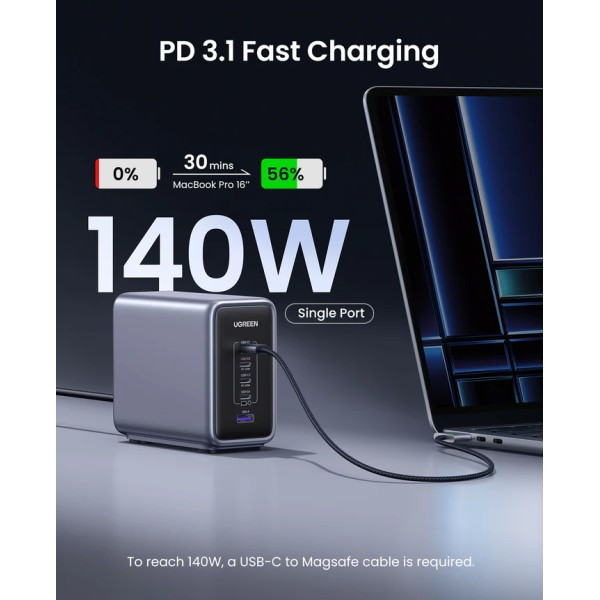 Фото - Мережевий зарядний пристрій UGREEN CD333 5xUSB 300W Nexode (5хUSB-C) (90903B)