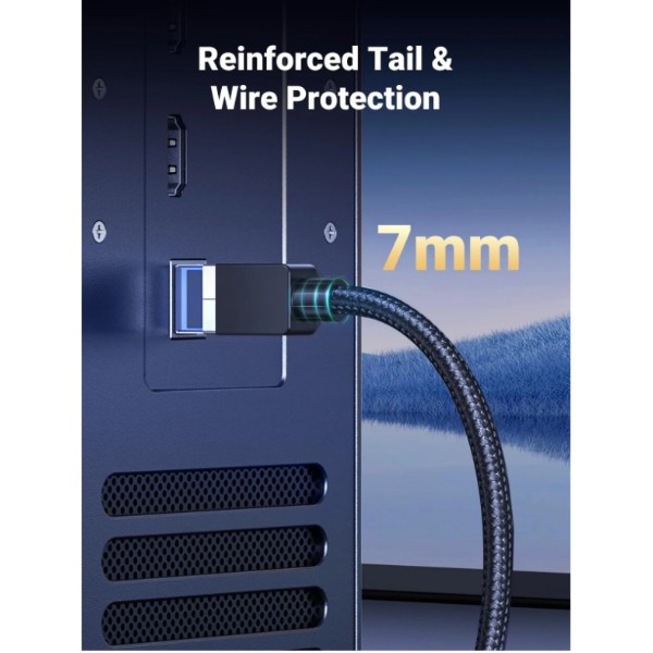 Фото - Кабель патч-корд UGREEN NW153 CAT 8 Shielded Round Braided Cable Modular Plugs 2m Black (80431)