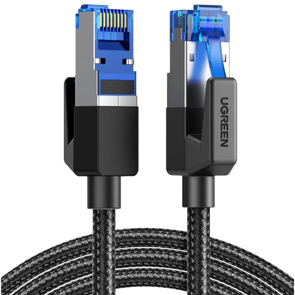 Фото - Кабель патч-корд UGREEN NW153 CAT 8 Shielded Round Braided Cable Modular Plugs 2m Black (80431)