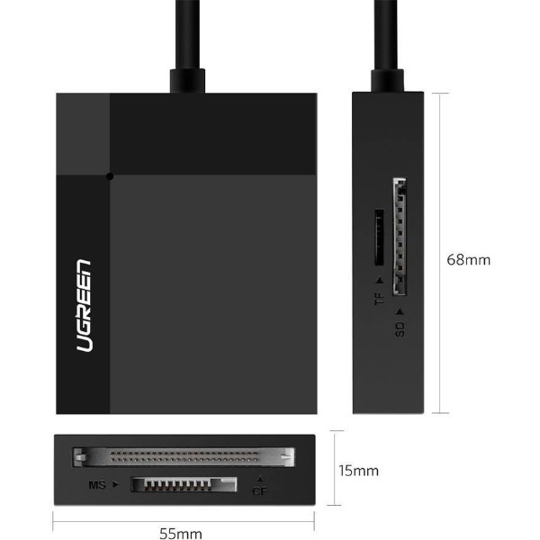 Фото - Кардридер UGREEN USB 3.0  SD/TF/CF/MS 4в1 0.5 м CR125 (30333)