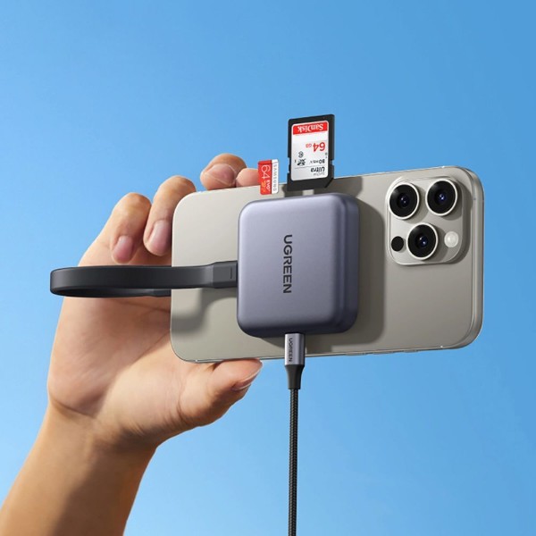Фото - Кардридер UGREEN USB 3.2 Magnetic USB-C SD/MicroSD 100W CM898 (65095)