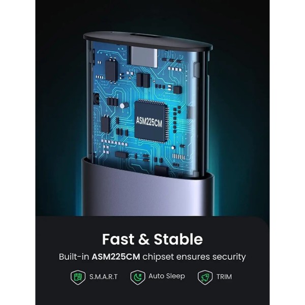 Фото - Зовнішня кишеня UGREEN USB-C to M.2 NGFF 5G Enclosure A TO C Cable 50cm (10903)