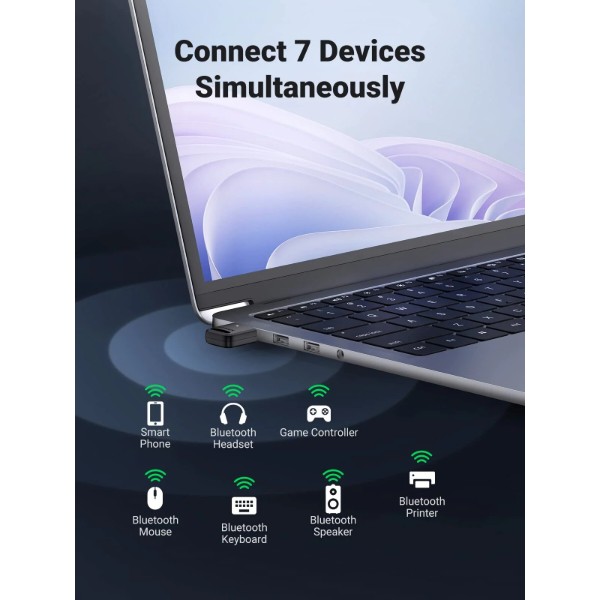 Фото - Адаптер мережі Bluetooth USB UGREEN CM591 Bluetooth 5.3 Black (90225)