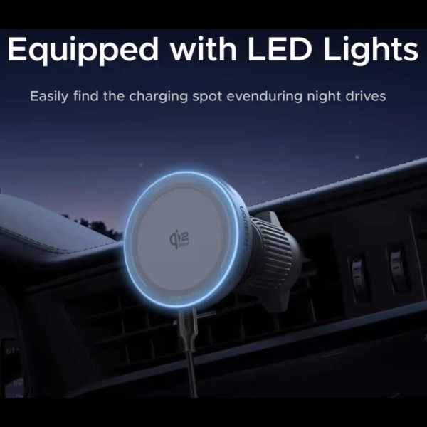 Фото - Автодержатель UGREEN W758 Magnetic Wireless Car Charger 25W QI2.2 Starlight Blue (55967)