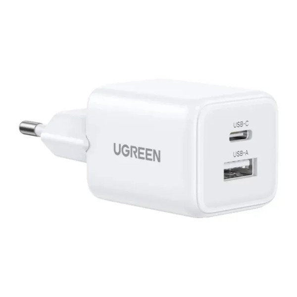 Фото - Мережевий зарядний пристрій UGREEN X514 USB-C+USB 20W GaN Fast Charger White (65006)