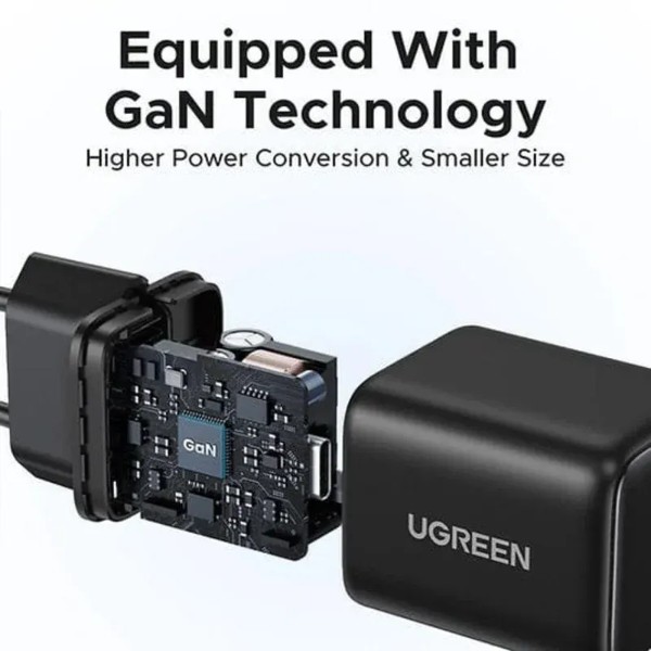 Фото - Мережевий зарядний пристрій UGREEN X514 USB-C+USB 20W GaN Fast Charger White (65006)