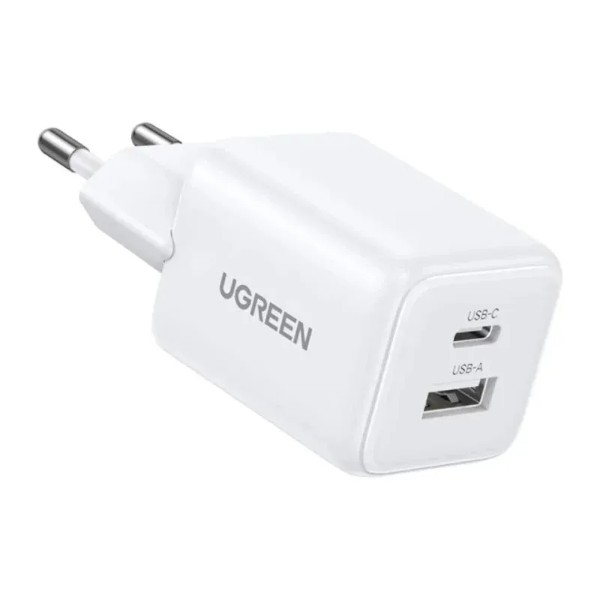 Фото - Мережевий зарядний пристрій UGREEN X514 USB-C+USB 20W GaN Fast Charger White (65006)
