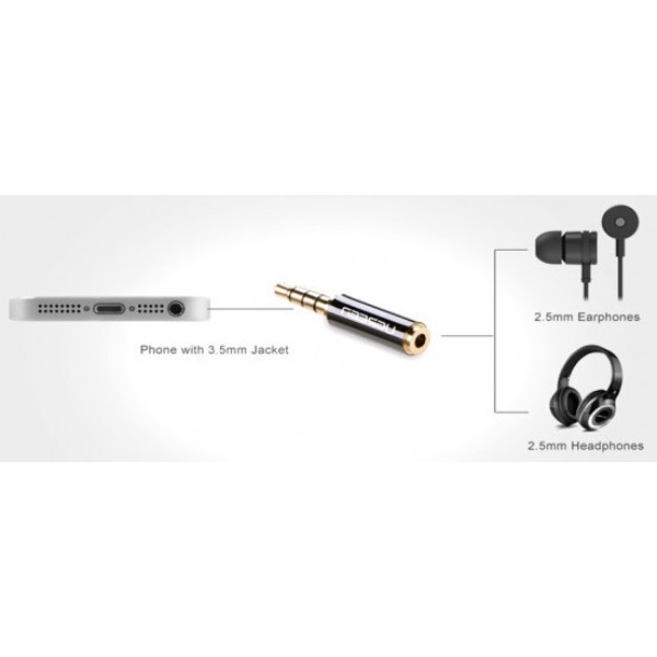 Фото - Переходник аудио UGREEN 3.5 mm Male to 2.5 mm Female Adapter (20502)