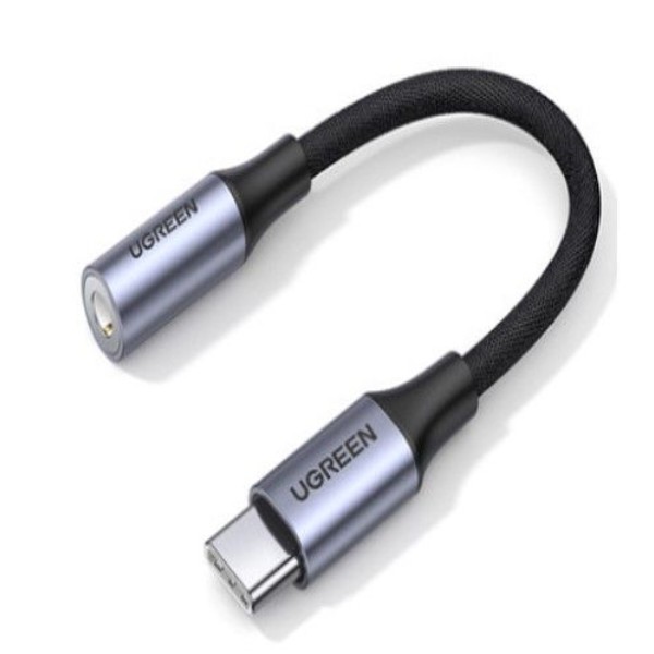 Фото - Перехідник аудіо UGREEN AV161 USB Type-C Male to 3.5mm Female 10cm Space Gray (80154)