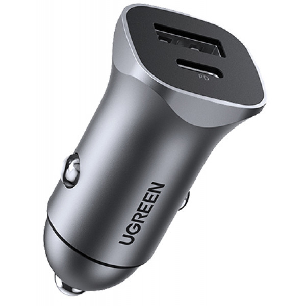 Фото - Автомобільний зарядний пристрій UGREEN CD130 20W USB + Type-C PD Charger Gray (30780)