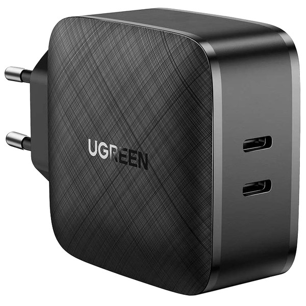 Фото - Мережевий зарядний пристрій UGREEN CD216 66W 2xType-C PD Charger Black (70867)