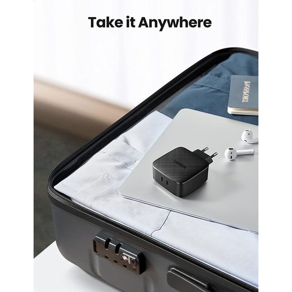 Фото - Мережевий зарядний пристрій UGREEN CD216 66W 2xType-C PD Charger Black (70867)