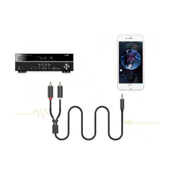 Фото - Кабель 3.5 мм - RCA UGREEN AV102 AUX 3.5мм TRS-RCAx2 M/M 1.5 m Black (10511)
