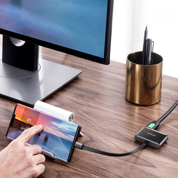 Фото - Перехідник HDMI UGREEN CM285 USB 2.0-HDMI+VGA(HDMI 1.4b support 3D/4K 2K 30Hz+VGA 1080P 60Hz CM303) Black (70549)