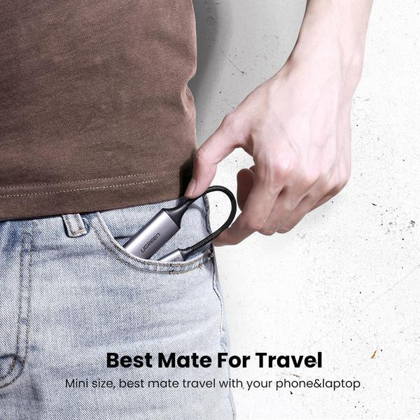 Фото - Кабель HDMI UGREEN CM297 Type-C M - HDMI F Adapter 10 cm Gray (UGR-70444)