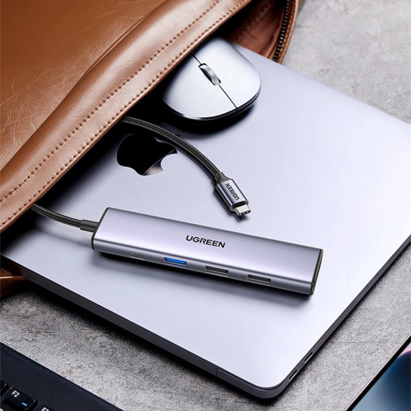 Фото - Хаб USB UGREEN CM478 USB Type-C to HDMI USB 3.0*4 Gray (15495)