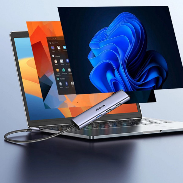 Фото - Хаб USB UGREEN CM478 USB Type-C to HDMI USB 3.0*4 Gray (15495)