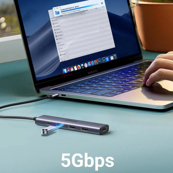 Фото - Хаб USB UGREEN CM478 USB Type-C to HDMI USB 3.0*4 Gray (15495)