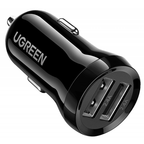 Фото - Автомобільний зарядний пристрій UGREEN ED018 24W 2xUSB Charger Black (50875)