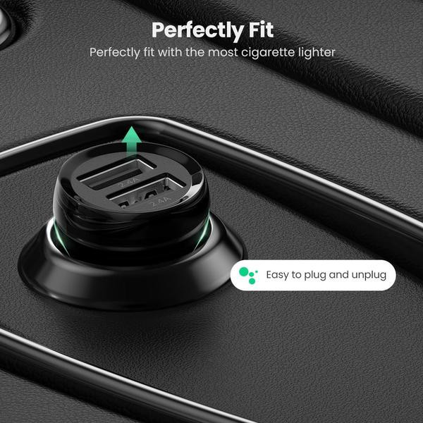 Фото - Автомобільний зарядний пристрій UGREEN ED018 24W 2xUSB Charger Black (50875)