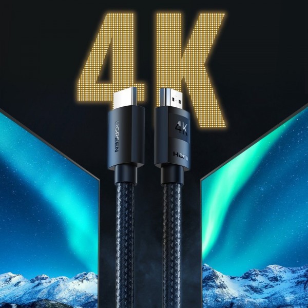 Фото - Кабель HDMI UGREEN HD119 HDMI M-M 1.0m V2.0 Cafule 4K (30999)