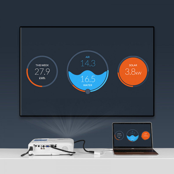 Фото - Перехідник UGREEN MM123 USB Type C to HDMI+VGA Converter White (30843)