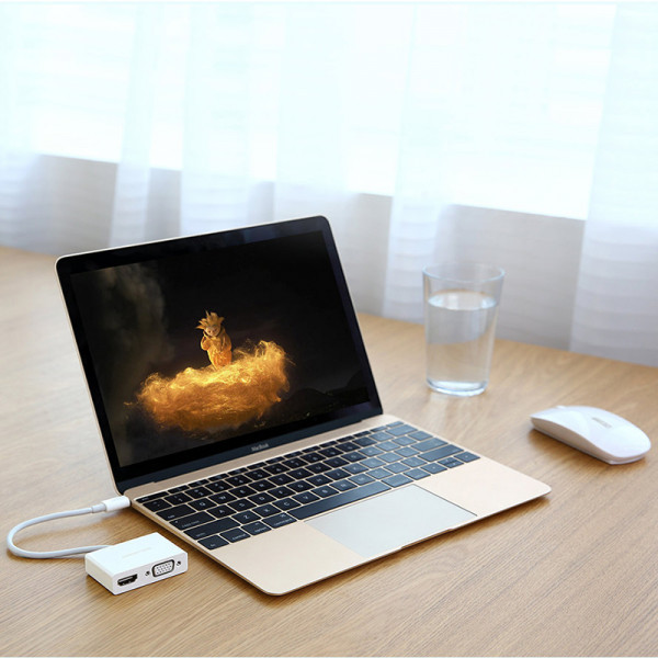 Фото - Перехідник UGREEN MM123 USB Type C to HDMI+VGA Converter White (30843)