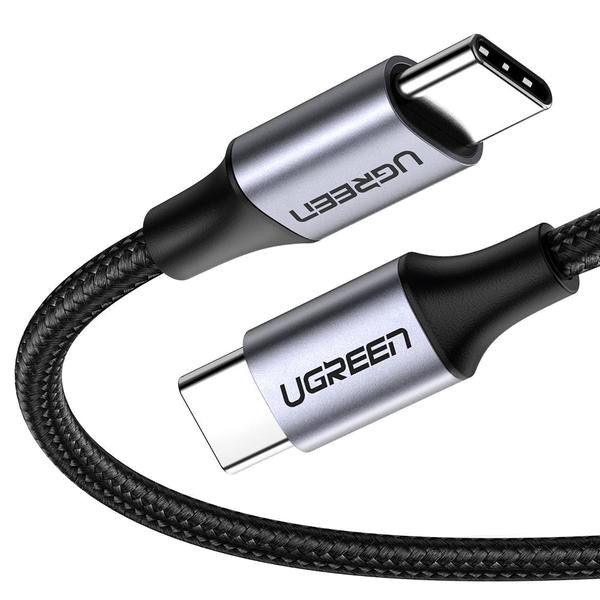 Фото - Кабель UGREEN US261 Type-C-Type-C 3A Cable Alum. Braid 1m Gray\Black (50150)