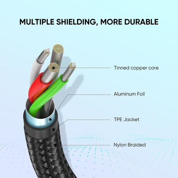 Фото - Кабель синхронізації даних UGREEN US288 USB -Type-C Cable Aluminum Braid 1 m White (60131)